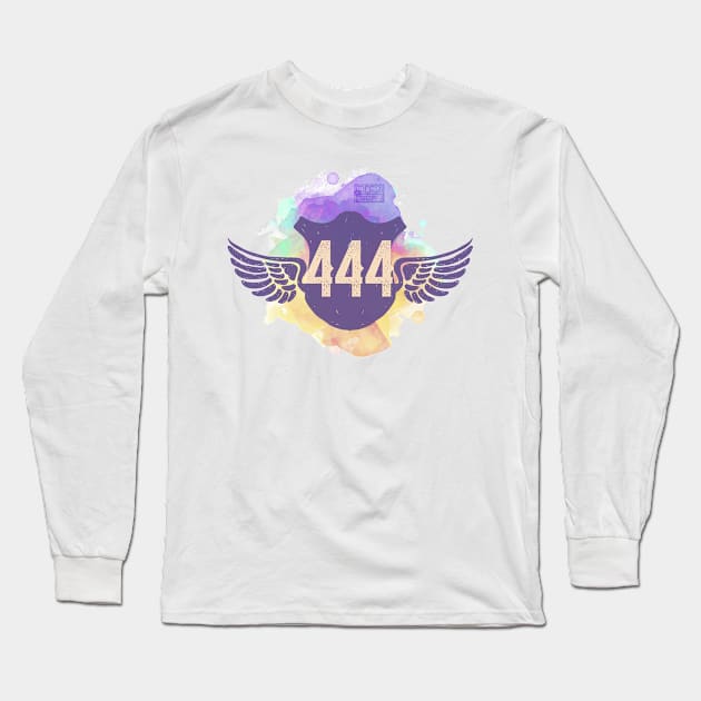 444 ANGEL WINGS PROTECTED UNIVERSE REPEATING NUMBERS Long Sleeve T-Shirt by porcodiseno